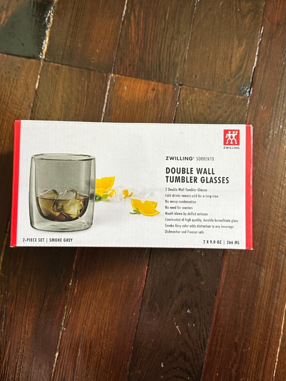 ZWILLING Sorrento Bar 2-Pc Tumbler Glass Set — Smoke Grey